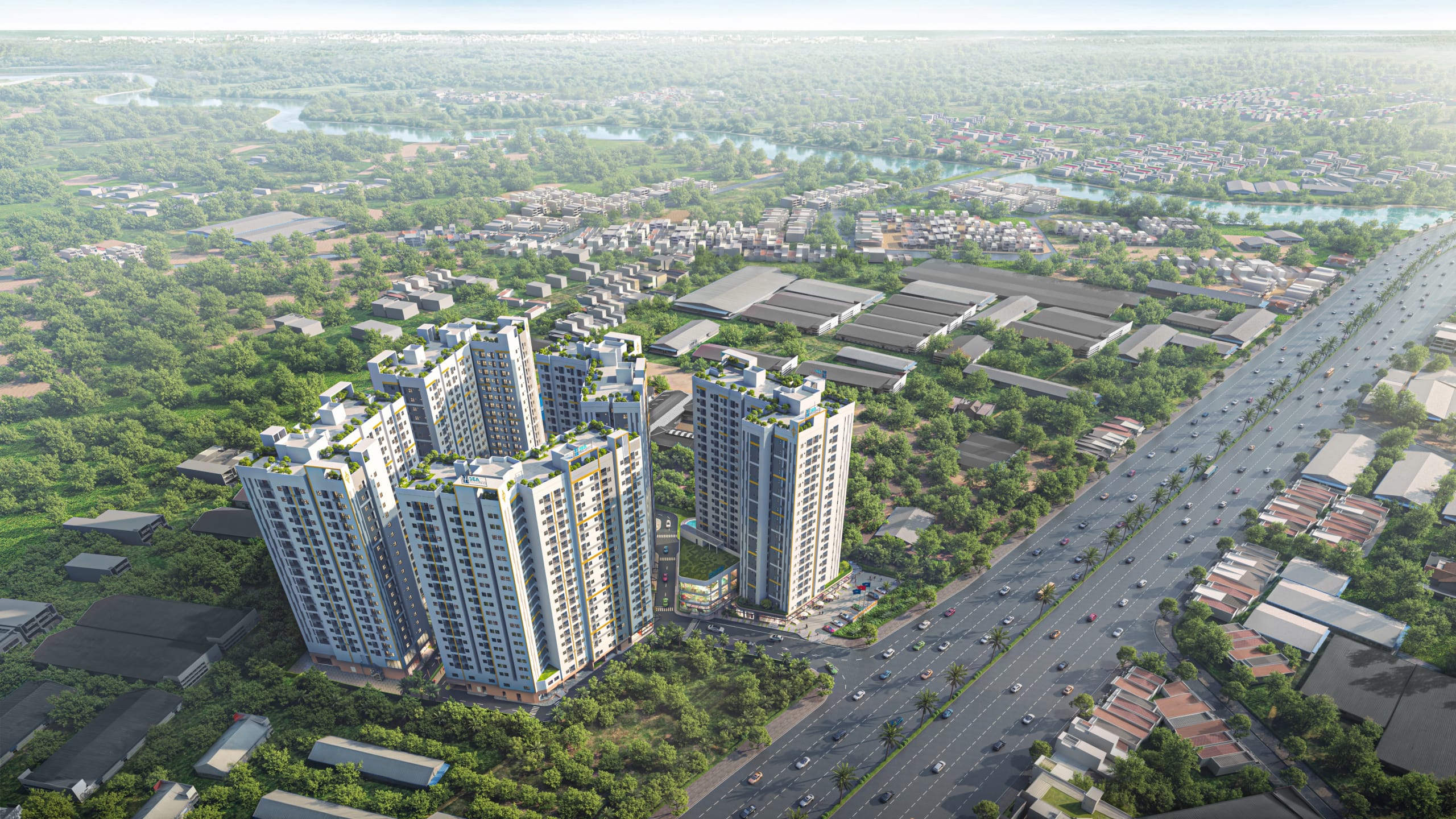 vị trí căn hộ Destino Centro nằm mặt tiền quốc lộ 1A