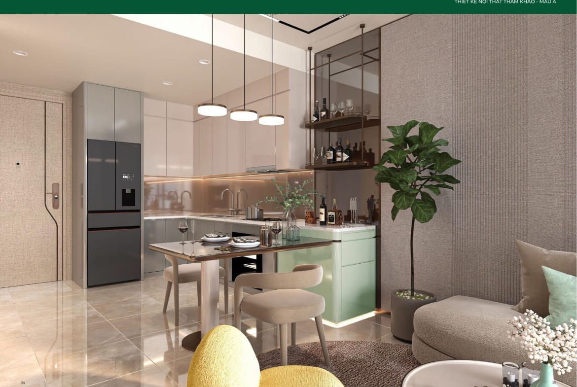 khu vực bếp căn hộ trellia cove